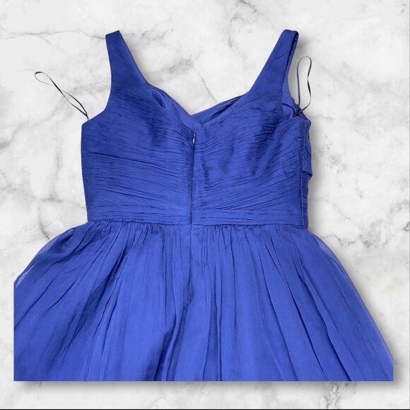 J Crew Heidi Dress Size 4 100% Silk Chiffon A-line V Neck Style 93100 - Picture 14 of 16